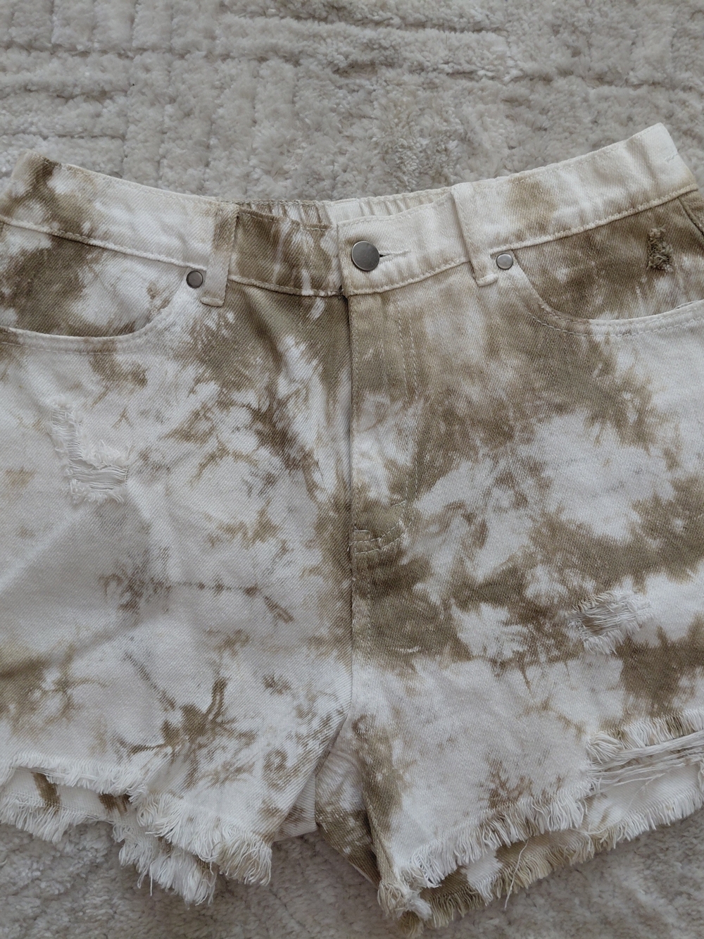 EASEL distressed TyeDye Denim shorts